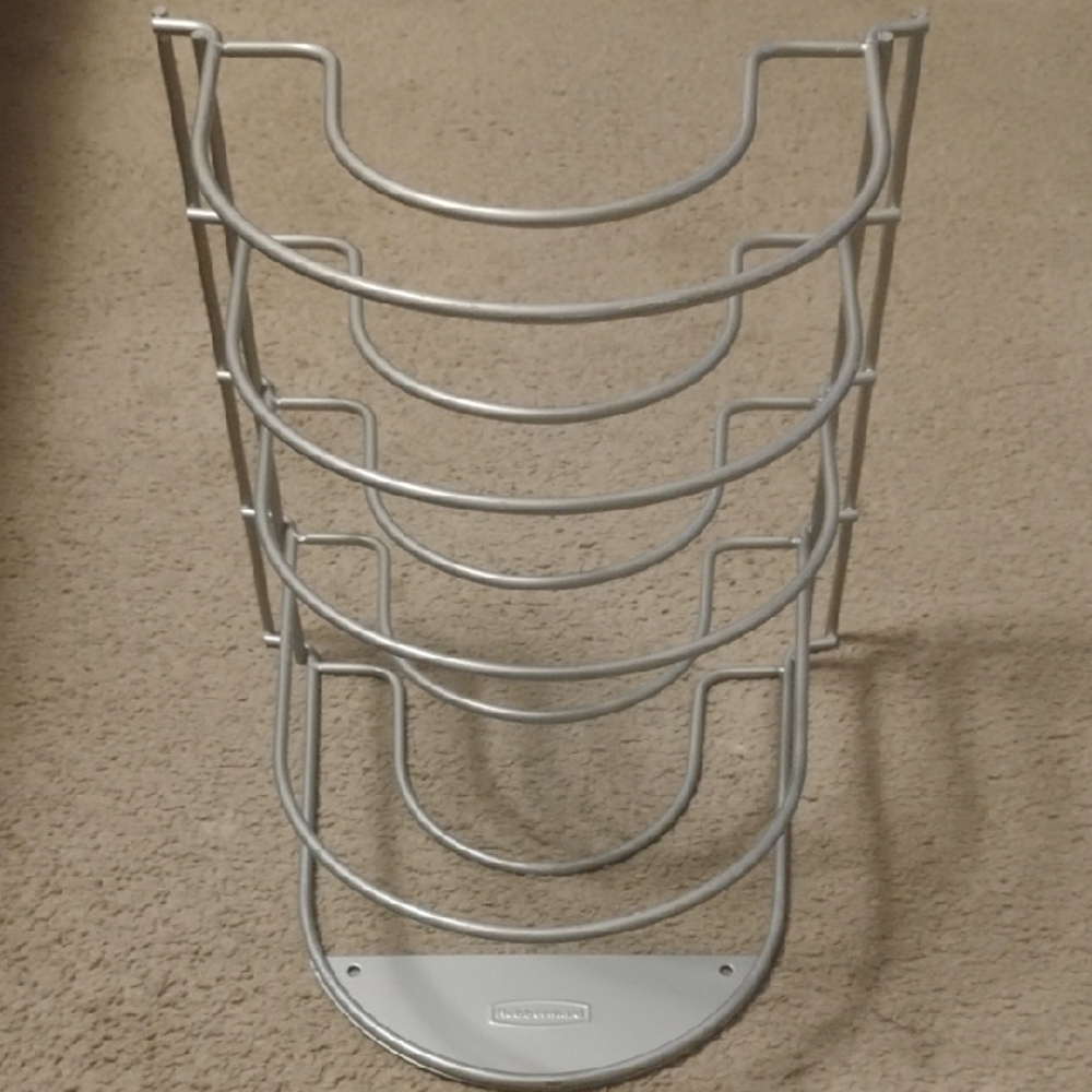 5/$20 Rubbermaid Silver Steel Pot And Pan Kitchen Organizer